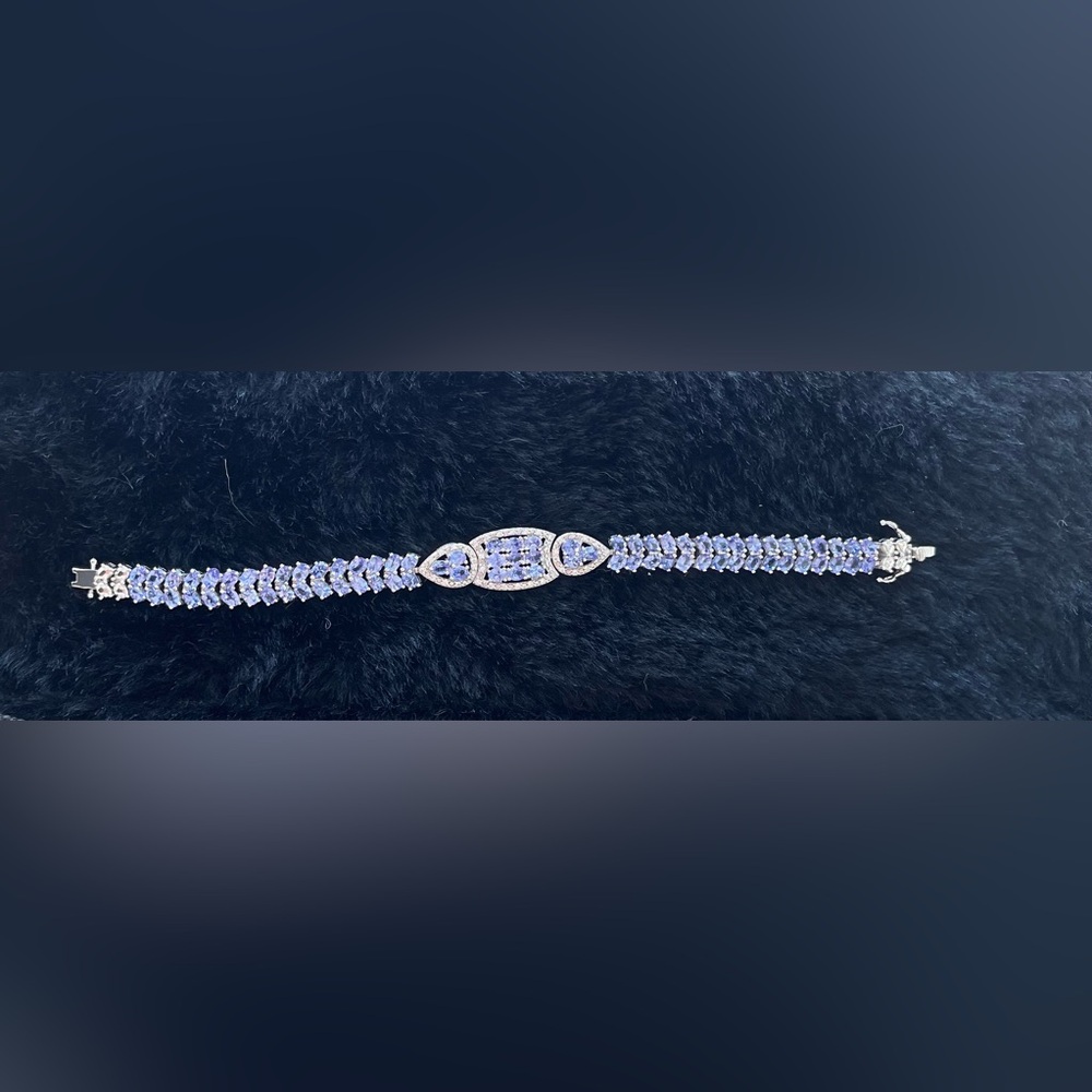 Silver and Tanzanite Bracelet - Picture 3 of 7